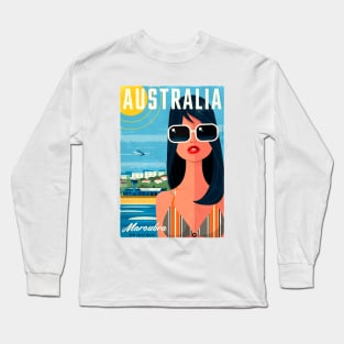 Maroubra Travel Poster Long Sleeve T-Shirt